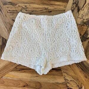 NWT, Francesca’s Nora White Crochet High Waist Shorts Summer Boho, Women’s Small
